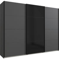 SCHWEBETÜRENSCHRANK in Graphitfarben, Schwarz  - Schwarz/Graphitfarben, Design, Glas/Holzwerkstoff (270/208/65cm) - Carryhome