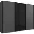 SCHWEBETÜRENSCHRANK  in Graphitfarben, Schwarz  - Schwarz/Graphitfarben, Design, Glas/Holzwerkstoff (270/208/65cm) - Carryhome