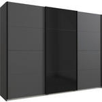 SCHWEBETÜRENSCHRANK  in Graphitfarben, Schwarz  - Schwarz/Graphitfarben, Design, Glas/Holzwerkstoff (270/208/65cm) - Carryhome