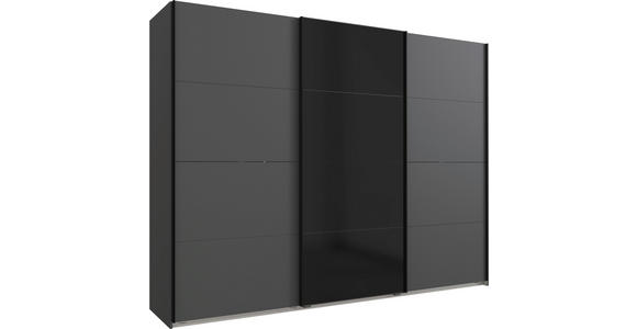SCHWEBETÜRENSCHRANK  in Graphitfarben, Schwarz  - Schwarz/Graphitfarben, Design, Glas/Holzwerkstoff (270/208/65cm) - Carryhome