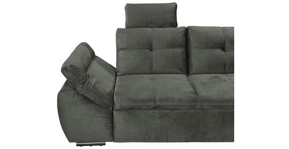 ECKSOFA  in Mikrovelours Dunkelgrün  - Dunkelgrün/Schwarz, KONVENTIONELL, Kunststoff/Textil (275/170cm) - Carryhome