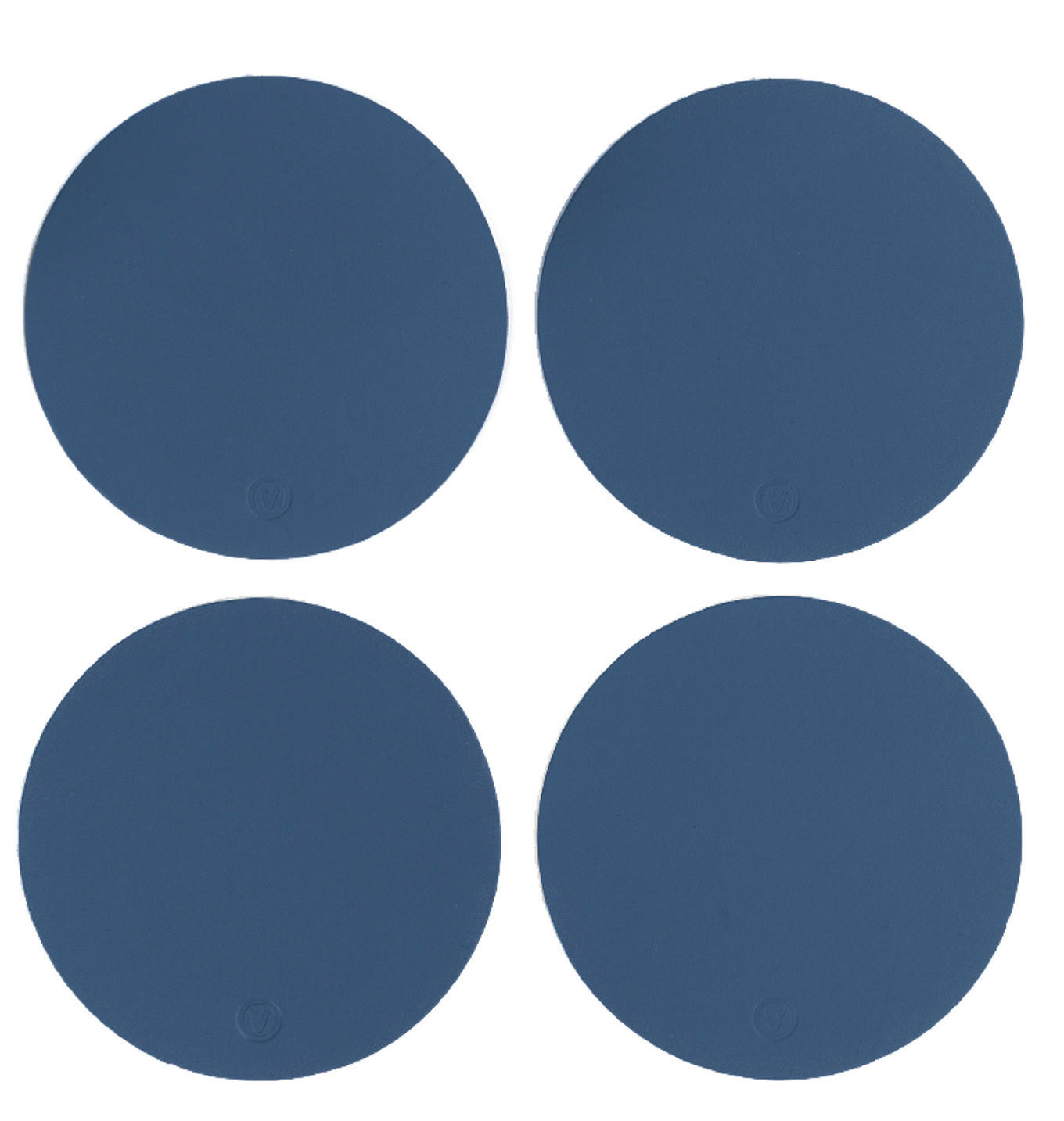 GLASUNTERSETZER  - Blau, Basics, Leder (11/11/0.2cm)