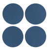 GLASUNTERSETZER  - Blau, Basics, Leder (11/11/0.2cm)