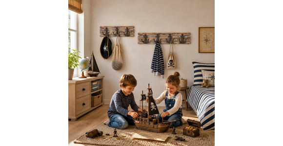 WANDGARDEROBE  in Tanne massiv Braun  - Braun, Design, Holz (50/14/7cm) - Carryhome