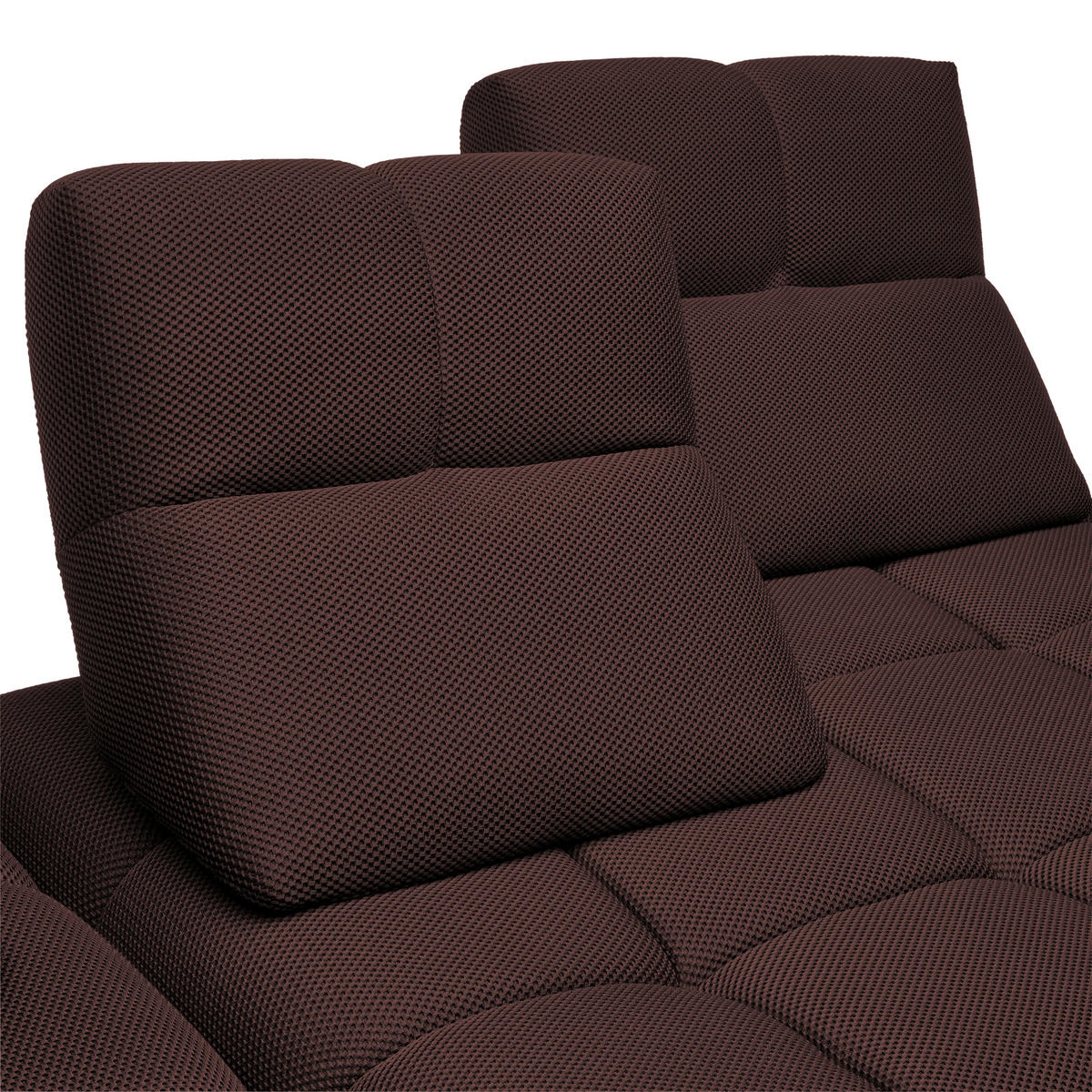 ECKSOFA in Struktur Terracotta  - Terracotta/Schwarz, Design, Kunststoff/Textil (233/313cm) - Emilio Belluti