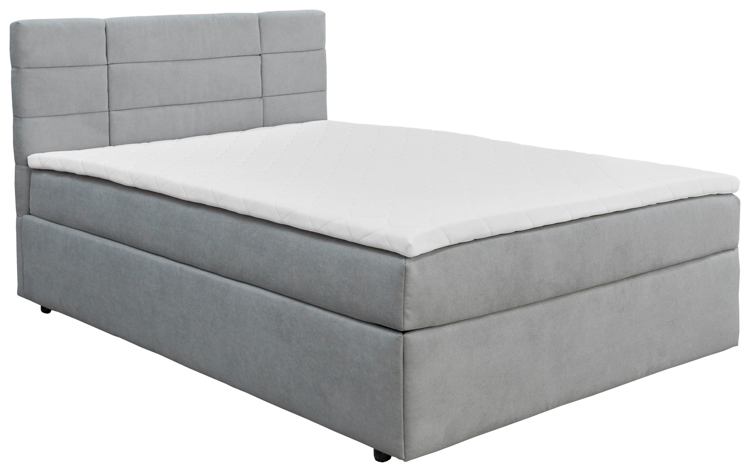 BOXBETT 140/200 cm,  in Grau, Matratze, Rollrost, Topper, H2 = mittel  - Schwarz/Kieferfarben, KONVENTIONELL, Holz/Kunststoff (140/200cm) - Boxxx