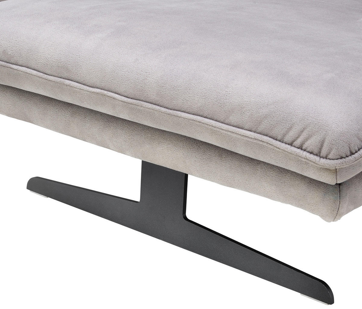 ECKSOFA Grau Mikrofaser  - Schwarz/Grau, Design, Textil/Metall (291/164cm) - Chilliano