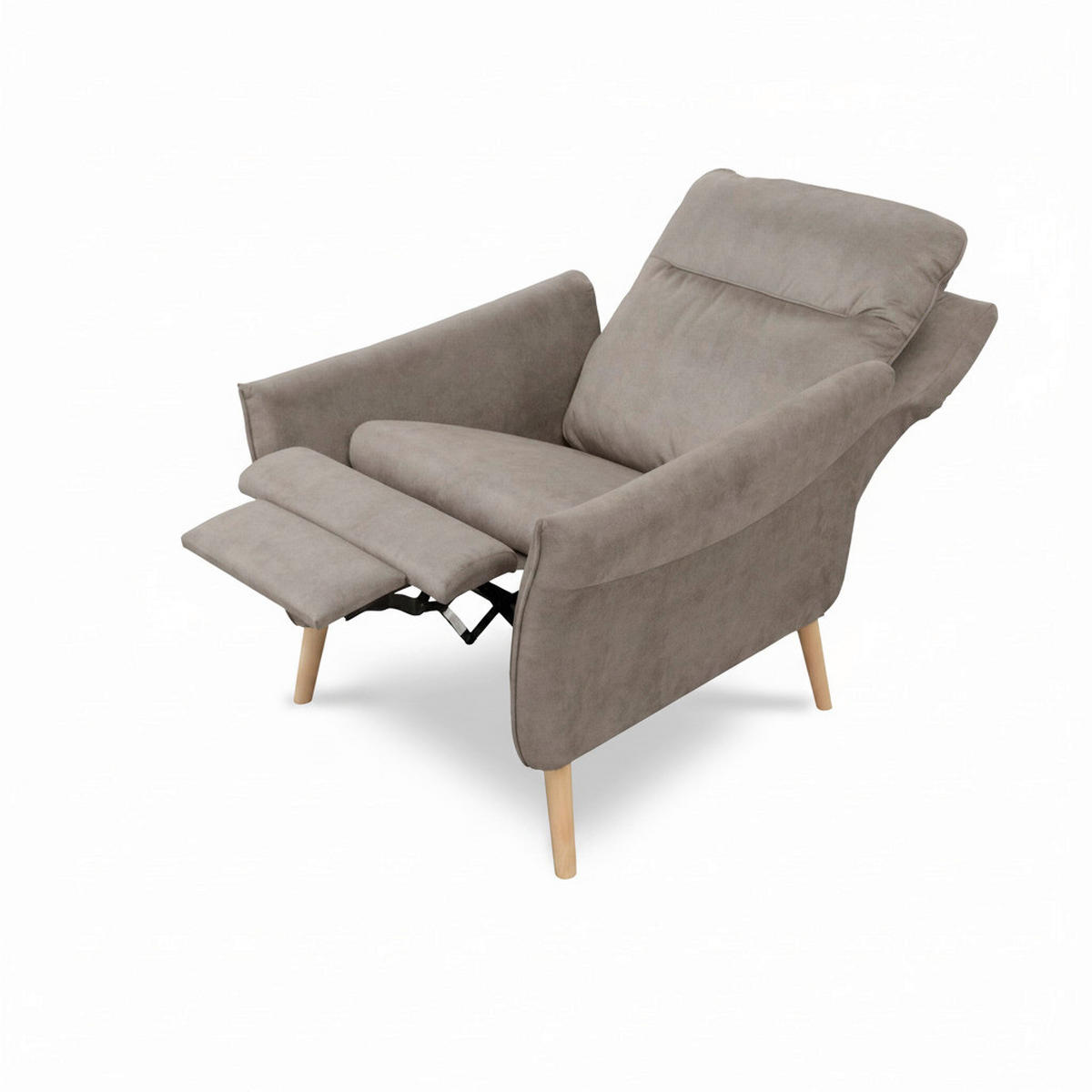 RELAXSESSEL in Textil Taupe  - Taupe/Buchefarben, Design, Holz/Textil (88/110/92cm) - Livetastic