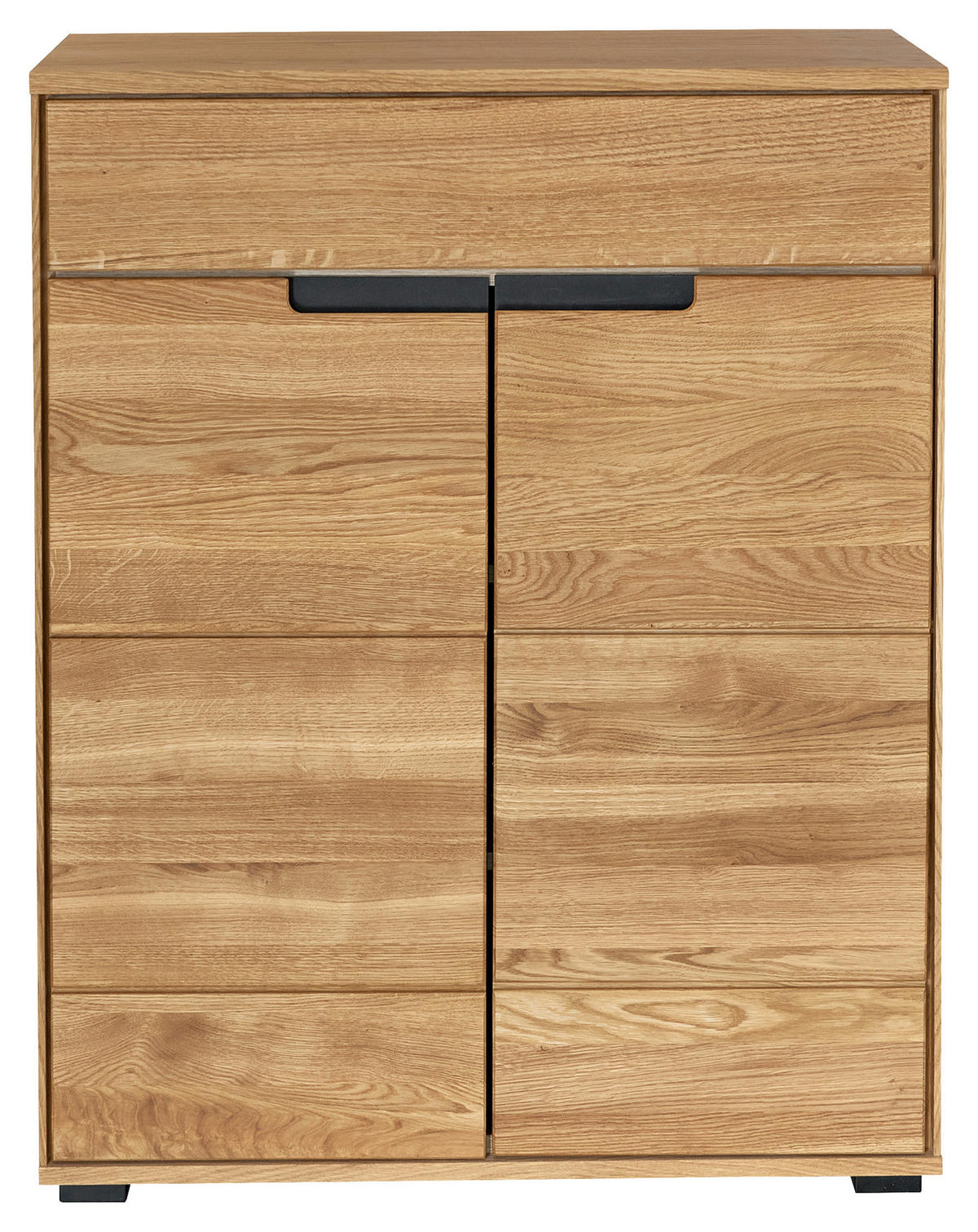 SCHUHSCHRANK Eiche teilmassiv Eichefarben  - Eichefarben/Schwarz, KONVENTIONELL, Holz/Holzwerkstoff (80/102/40cm) - Linea Natura