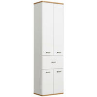 HOCHSCHRANK XORA "NALA" 53/185,5/33 cm  - Chromfarben/Eichefarben, KONVENTIONELL, Glas/Holzwerkstoff (53/185,5/33cm) - Xora