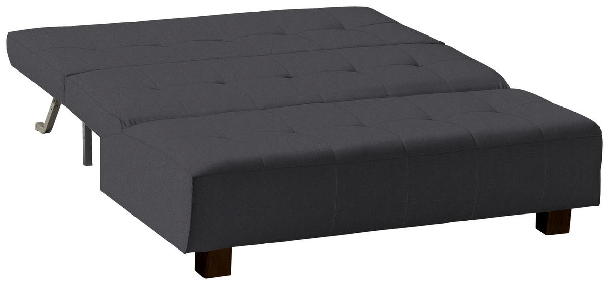 SCHLAFSOFA in Textil Grau  - Schwarz/Grau, Design, Textil/Metall (165/92/102cm) - Novel