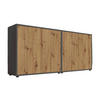 SIDEBOARD 158/73/33 cm  in Anthrazit, Eiche Artisan  - Anthrazit/Schwarz, MODERN, Holzwerkstoff/Kunststoff (158/73/33cm) - MID.YOU