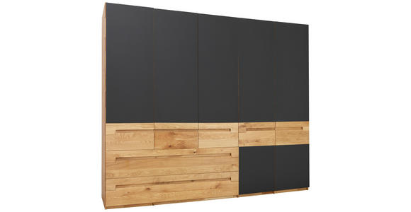 DREHTÜRENSCHRANK in Anthrazit, Eichefarben - Eichefarben/Anthrazit, Design, Glas/Holz (259/216/60cm) - Valnatura