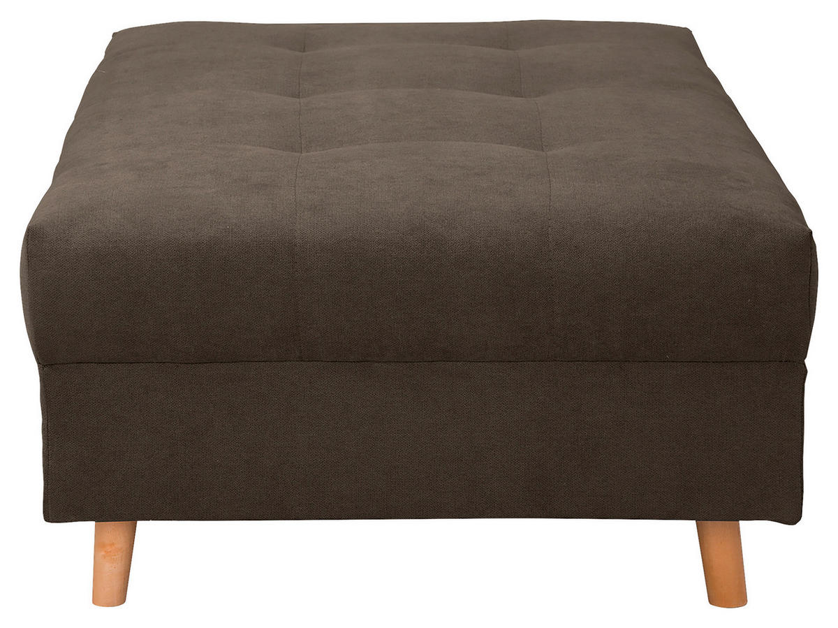 ECKSOFA inkl. Hocker Ariella Braun Mikrofaser  - Naturfarben/Braun, Design, Holz/Textil (161/231cm) - Livetastic