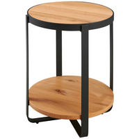 ODKLÁDACÍ STOLEK, dub, přírodní barvy, černá - černá/přírodní barvy, Design, kov/dřevo (46.5/55/46.5cm) - Livetastic