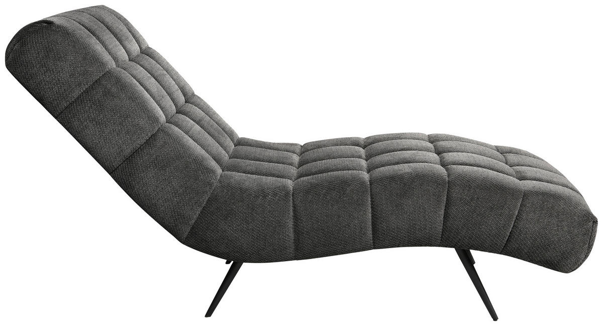 RELAXLIEGE SERIO Chenille Dunkelgrau  - Dunkelgrau/Schwarz, Design, Textil/Metall (79/88/165cm) - MID.YOU