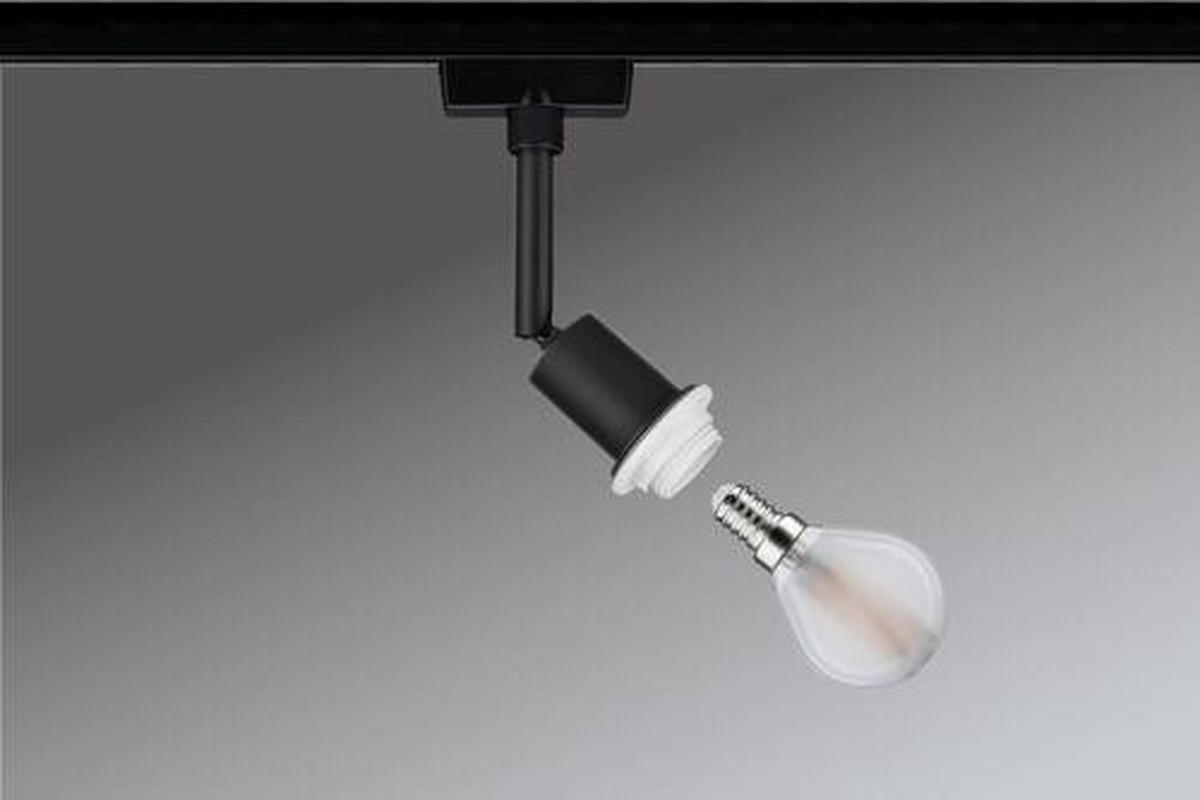 SCHIENENSYSTEM-STRAHLER Urail 4,4/16,3 cm   - Schwarz, Design, Kunststoff/Metall (4,4/16,3cm) - Paulmann