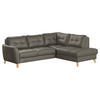 ECKSOFA in Lederlook Echtleder Schlammfarben  - Schlammfarben/Buchefarben, Design, Leder/Holz (236/190cm) - Livetastic