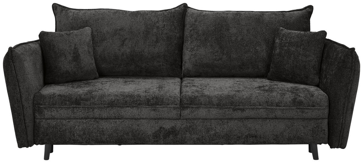 BÄDDSOFFA i chenille antracit  - svart/antracit, Klassisk, trä/textil (238/99/108cm) - MID.YOU