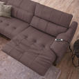 ECKSOFA in Echtleder Altrosa  165/313 cm  - Beige/Schwarz, Design, Leder/Metall (165/313cm) - Emilio Belluti