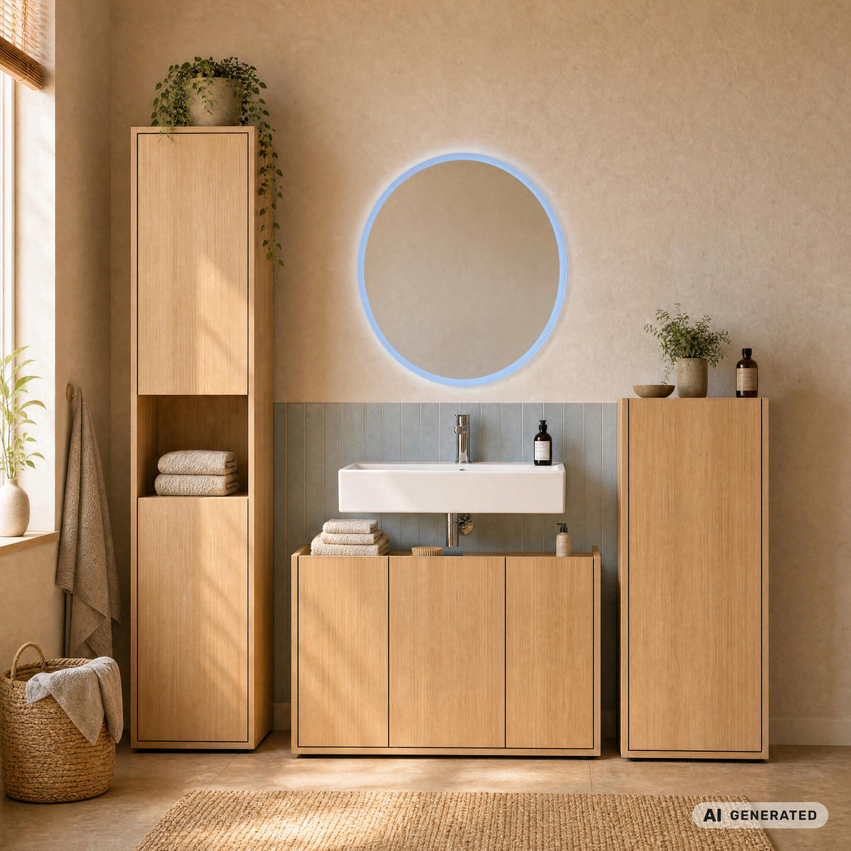 WASCHBECKENUNTERSCHRANK 98/62/35 cm  - Eichefarben/Schwarz, Trend, Holzwerkstoff/Kunststoff (98/62/35cm) - MID.YOU