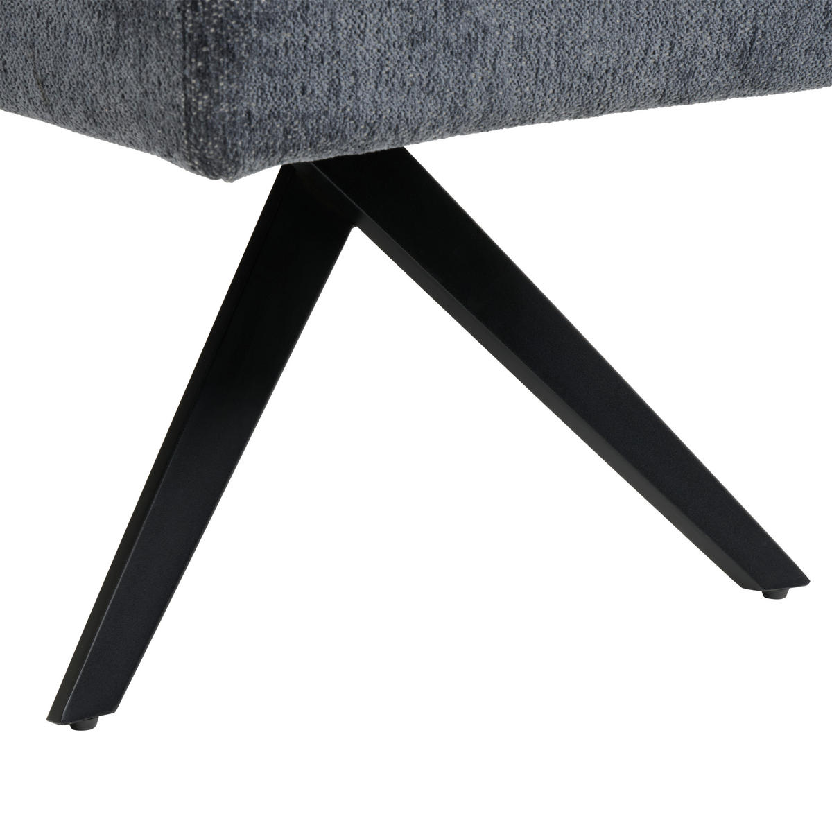 ECKBANK Metall, Textil Dunkelgrau  - Dunkelgrau/Schwarz, Konventionell, Textil/Metall (190/150cm) - MID.YOU