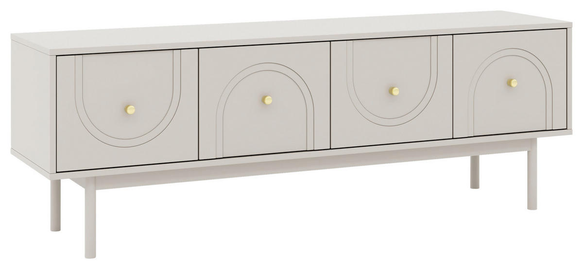 LOWBOARD Vilama  in 154/53,5/39 cm  - Kaschmir/Goldfarben, Design, Holzwerkstoff/Metall (154/53,5/39cm) - Xora