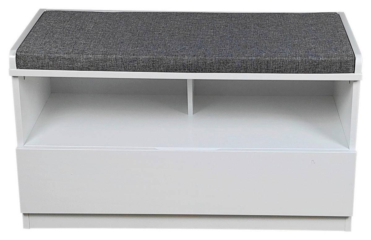 GARDEROBENBANK - Weiß/Grau, Basics, Textil (80/45/36cm) - Xora