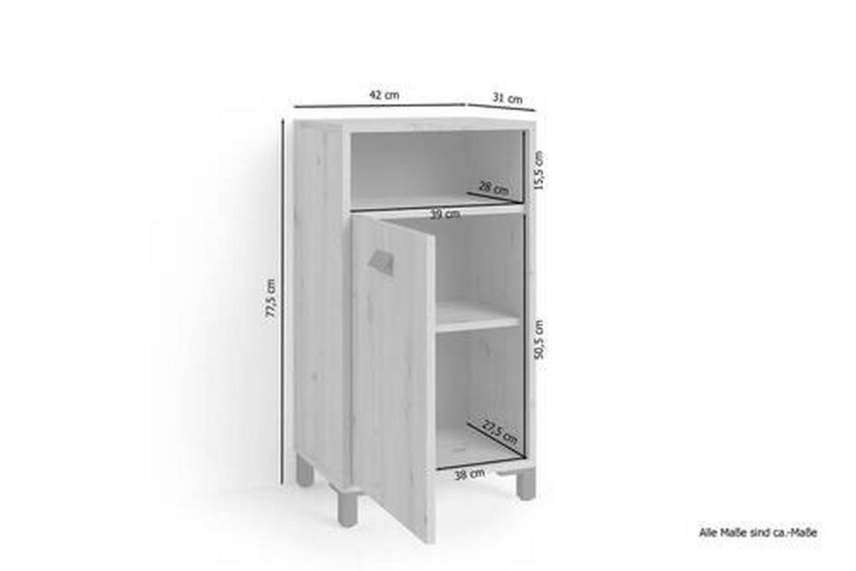 UNTERSCHRANK 42/77,5/31 cm   - Anthrazit/Schwarz, MODERN, Holzwerkstoff/Kunststoff (42/77,5/31cm) - MID.YOU