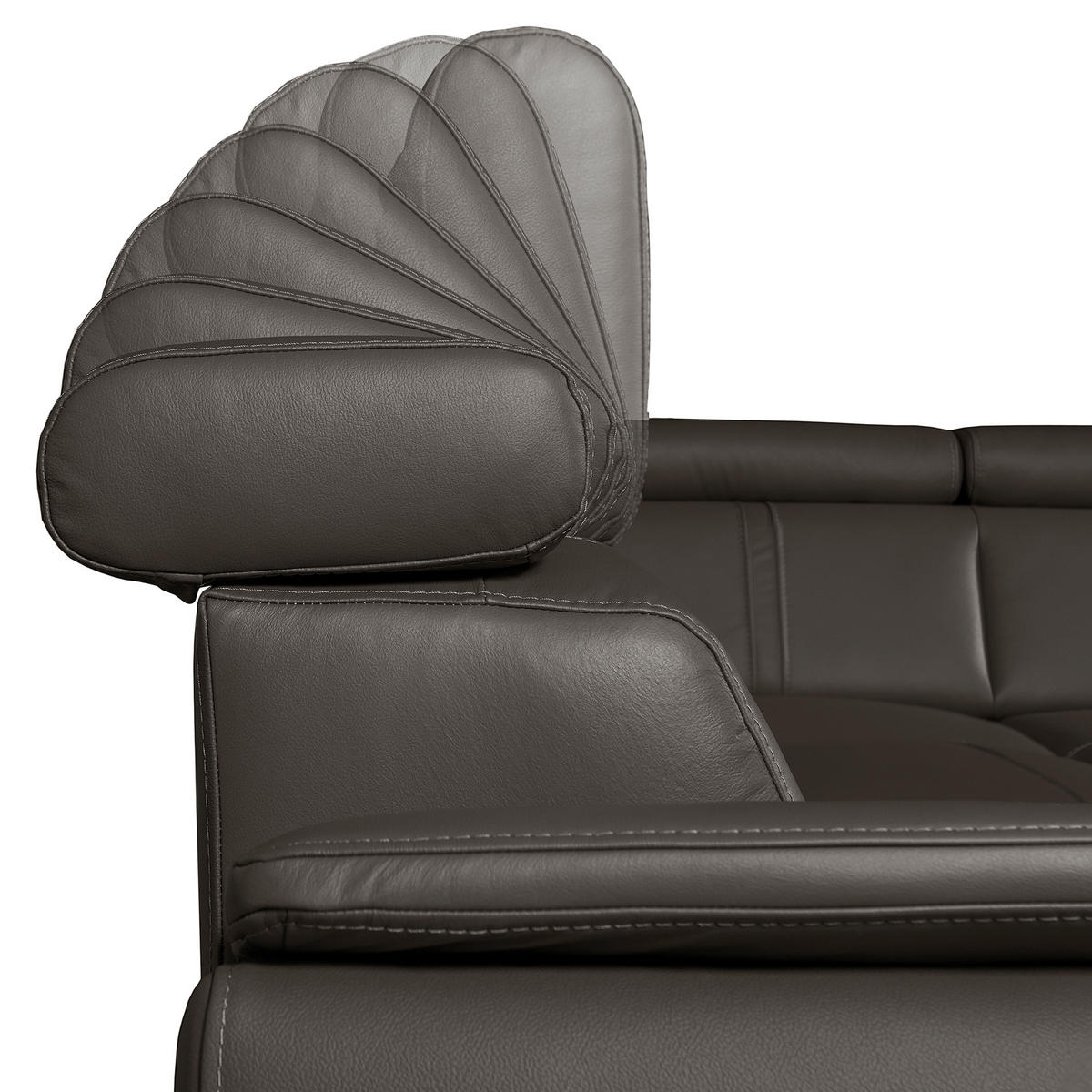 ECKSOFA  in Echtleder Dunkelbraun  - Wengefarben/Dunkelbraun, Design, Leder/Holz (265/265cm) - Livetastic