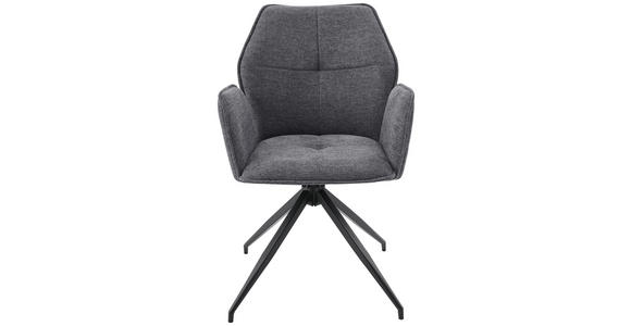 ARMLEHNSTUHL in Eisen Webstoff - Dunkelgrau/Schwarz, Design, Textil/Metall (56/89/62cm) - Carryhome