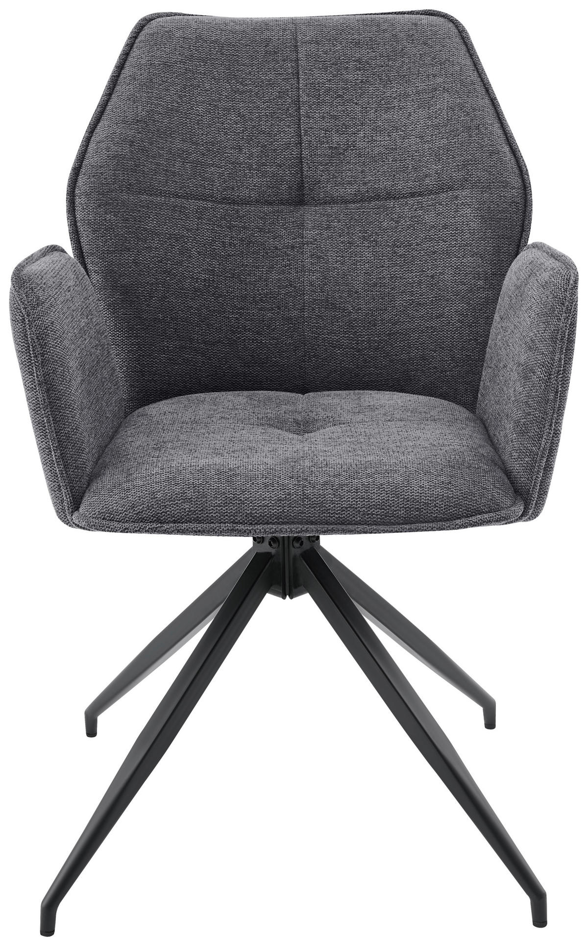 ARMLEHNSTUHL  in Eisen Webstoff  - Dunkelgrau/Schwarz, Design, Textil/Metall (56/89/62cm) - Carryhome