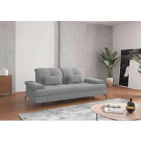 3-SITZER-SOFA Flachgewebe Grau  - Schwarz/Grau, KONVENTIONELL, Textil/Metall (212/90/122cm) - Sit & More