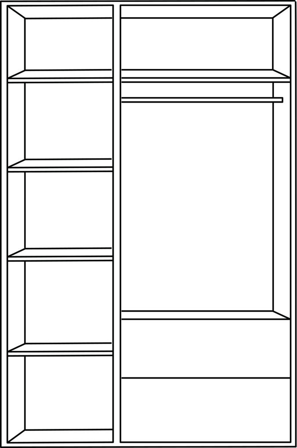 DREHTÜRENSCHRANK 3-türig Weiß, Eichefarben  - Eichefarben/Silberfarben, Basics, Holzwerkstoff (135,3/205,9/55,6cm) - Paidi