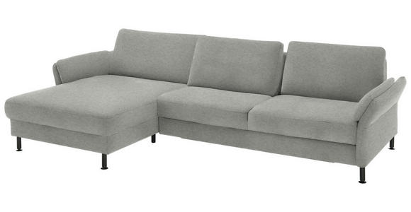 ECKSOFA  in Chenille, Flachgewebe Silberfarben  175/316 cm  - Silberfarben/Schwarz, Design, Textil/Metall (175/316cm) - Dieter Knoll