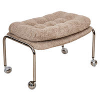 PALL i metall, textil kromfärg, beige  - beige/kromfärg, Design, metall/textil (67/42/41cm) - Best Price