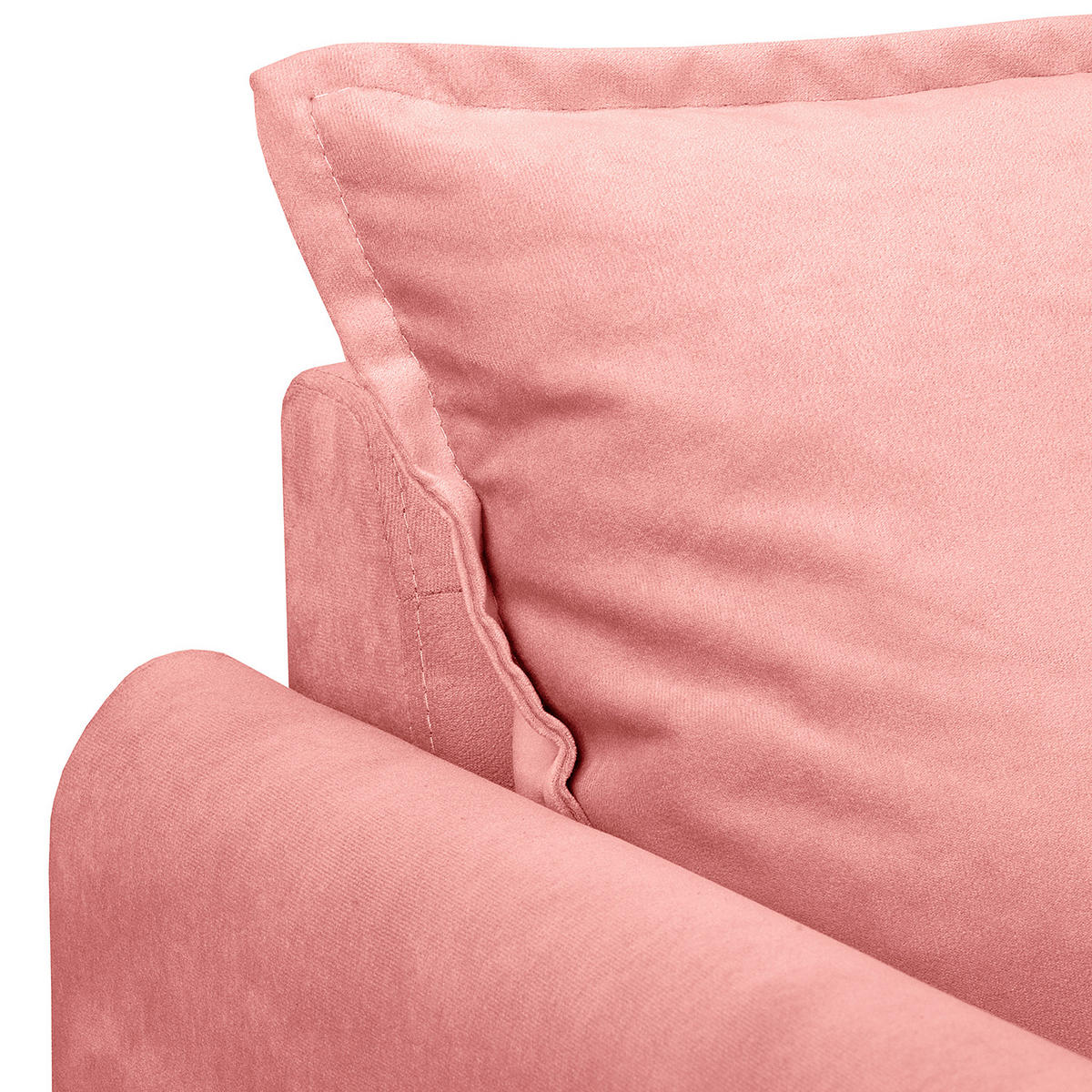 2-SITZER-SOFA JULI in Samt Rosa  - Schwarz/Rosa, Design, Holz/Textil (138/86/100cm) - P & B
