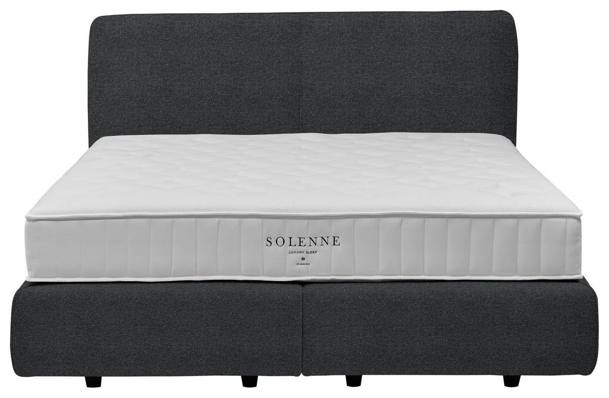 BOXSPRINGBETT 180/200 cm  in Anthrazit  - Anthrazit/Schwarz, Design, Kunststoff/Textil (180/200cm) - Johann Jakob