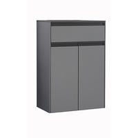 HIGHBOARD  in 62,5/89/32,5 cm  - Schwarz/Grau, Modern, Glas/Holzwerkstoff (62,5/89/32,5cm) - Novel