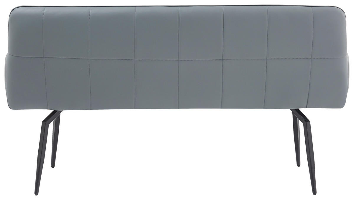 SITZBANK 161/90/61 cm Lederlook, Leinenoptik Hellgrau, Dunkelgrau  - Dunkelgrau/Hellgrau, MODERN, Textil/Metall (161/90/61cm) - Livetastic