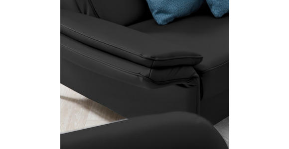 2,5-SITZER Latina in Echtleder Schwarz   - Schwarz, Design, Leder/Metall (164/84/99cm) - Dieter Knoll