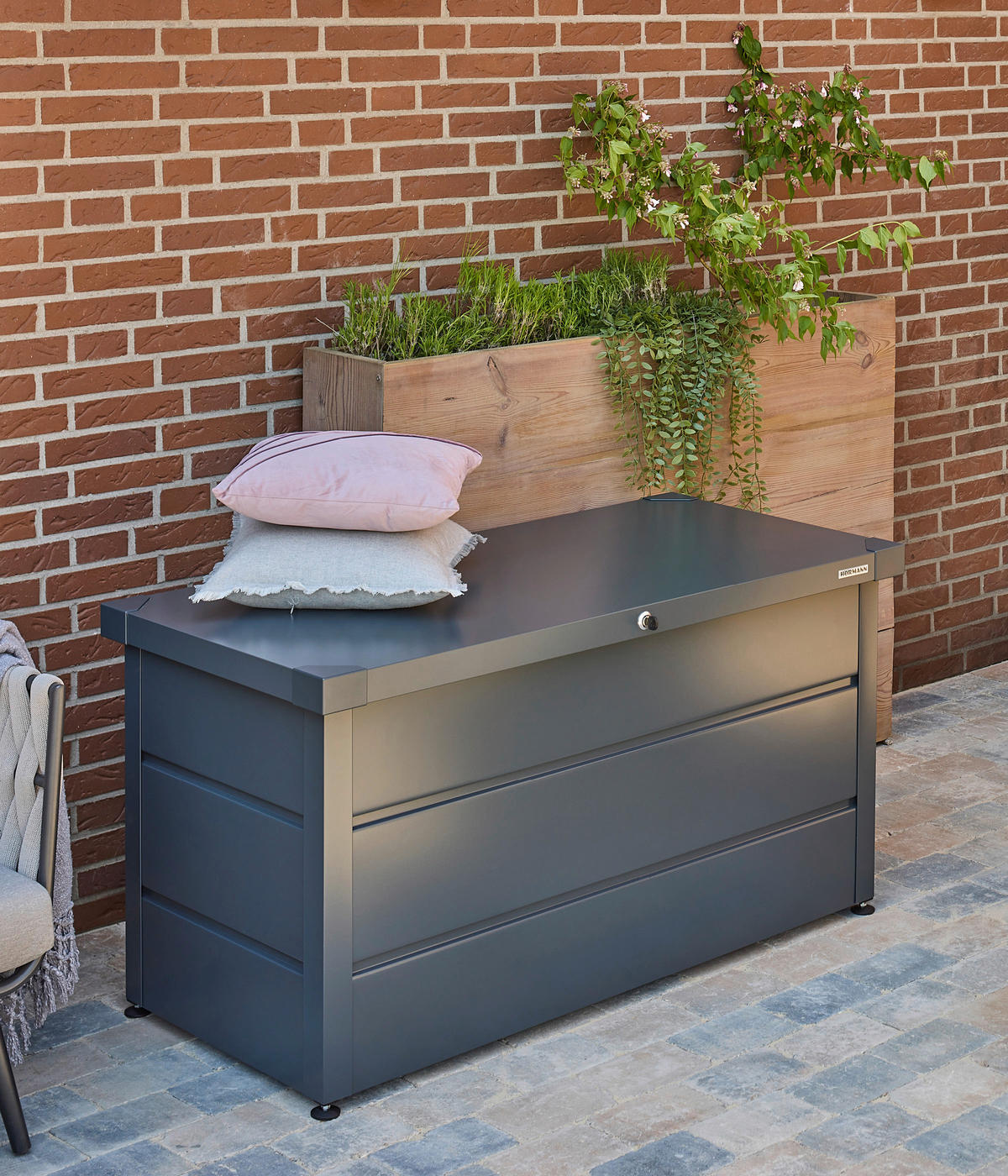 KISSENBOX 136/72,5/67,5 cm  - Anthrazit, Basics, Metall (136/72,5/67,5cm)