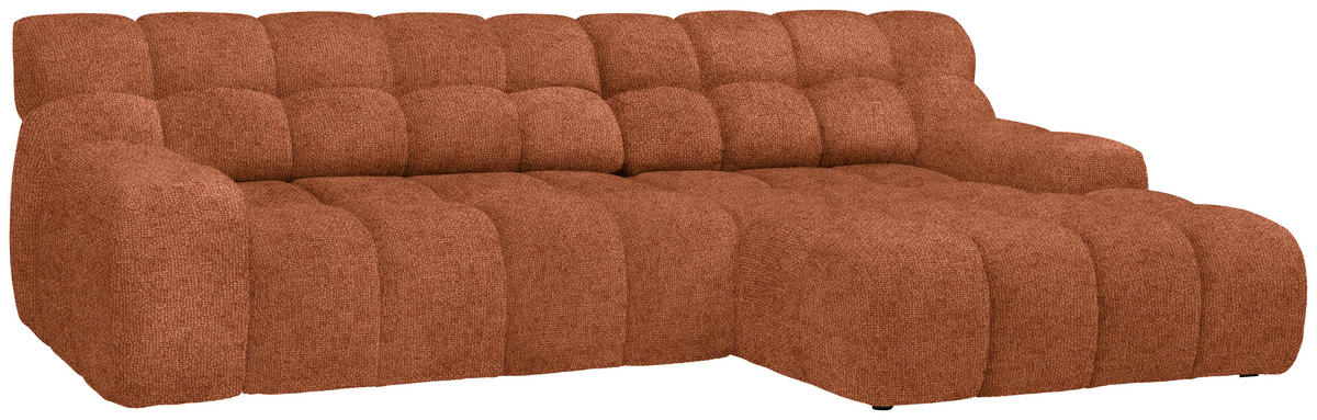 Ecksofa inkl. Funktion Rostfarben Webstoff  - Rostfarben/Schwarz, MODERN, Kunststoff/Textil (297/180cm) - Welnova