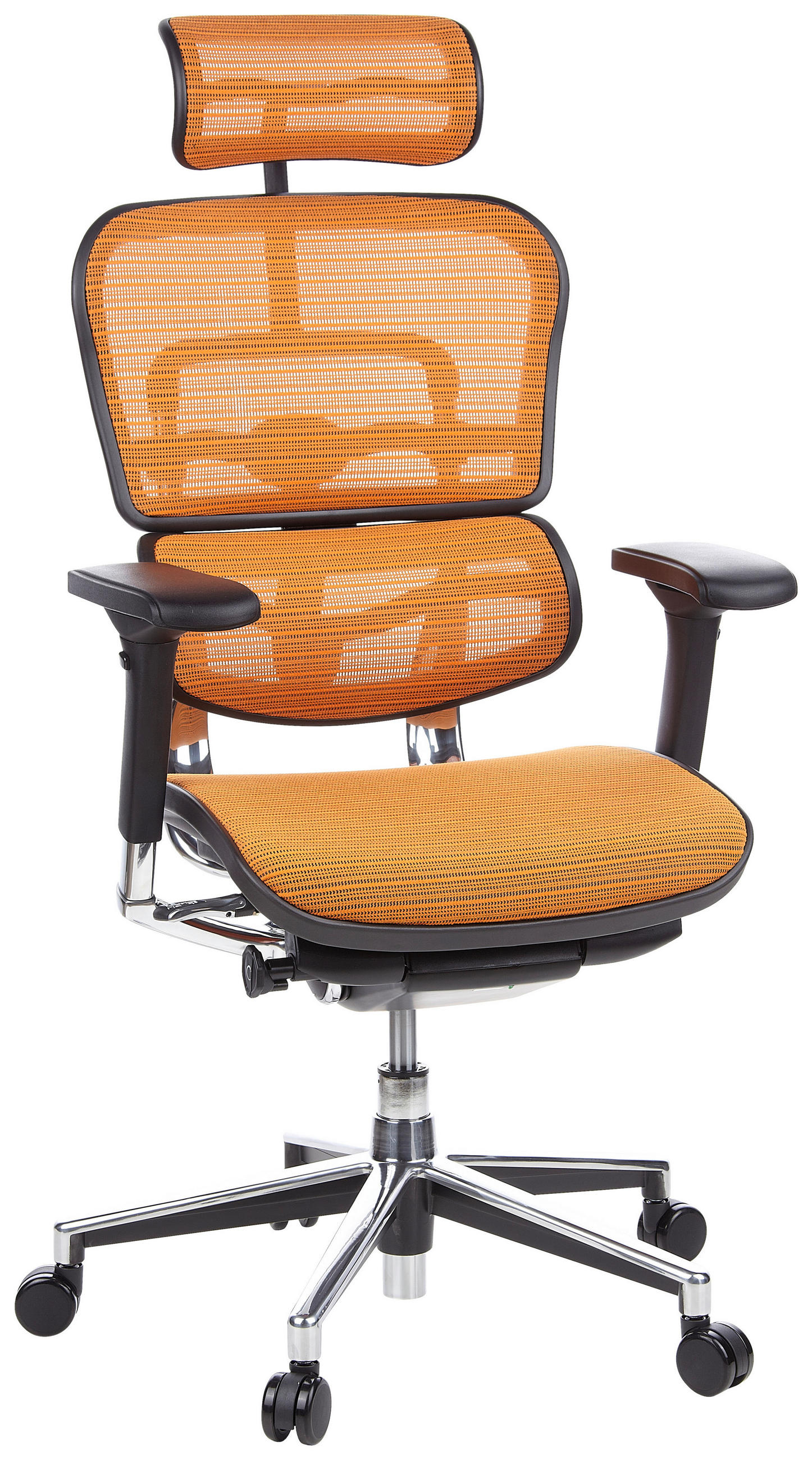 DREHSTUHL Netzbespannung Orange, Schwarz  - Schwarz/Orange, MODERN, Kunststoff/Textil (61/120/48cm) - MID.YOU