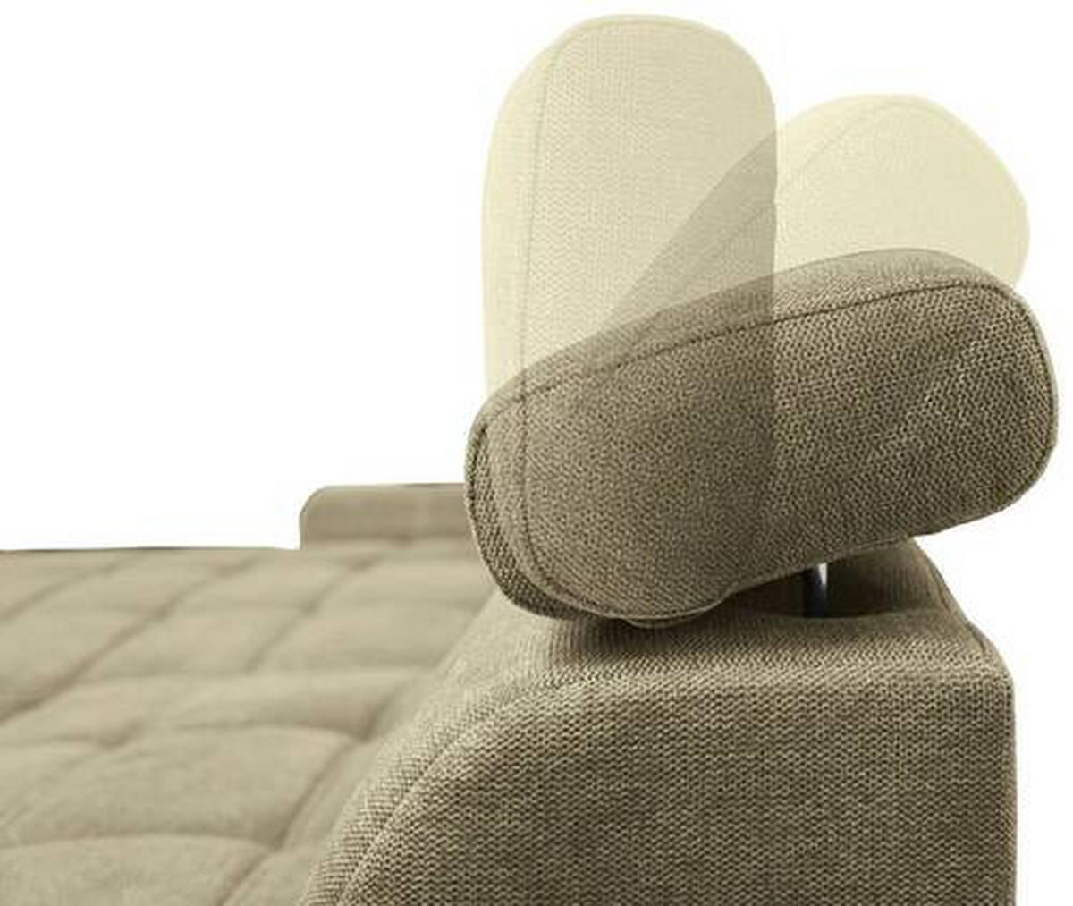 Wohnlandschaft inkl.Funktionen in Webstoff Taupe  173/276 cm  - Taupe/Schwarz, LIFESTYLE, Kunststoff/Textil (173/276cm) - Stylife