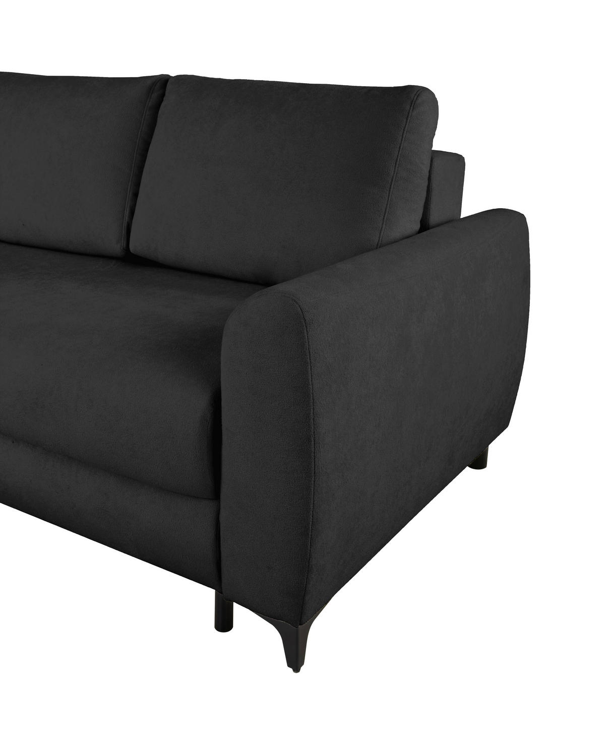 ECKSOFA Moli Anthrazit Bouclé  - Anthrazit/Schwarz, Design, Textil/Metall (236/148cm) - MID.YOU