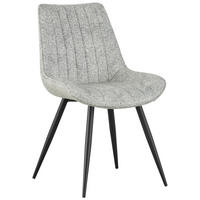 STUHL  in Eisen Leinenoptik Holz, Metall, Textil  - Beige/Schwarz, KONVENTIONELL, Holz/Textil (54/88/61,5cm) - MID.YOU
