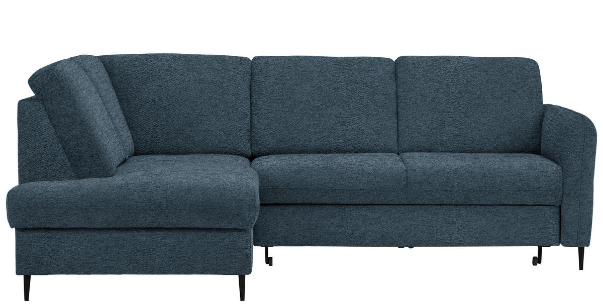 ECKSOFA Blau Chenille  - Blau/Schwarz, MODERN, Holz/Textil (184/241cm) - Carryhome