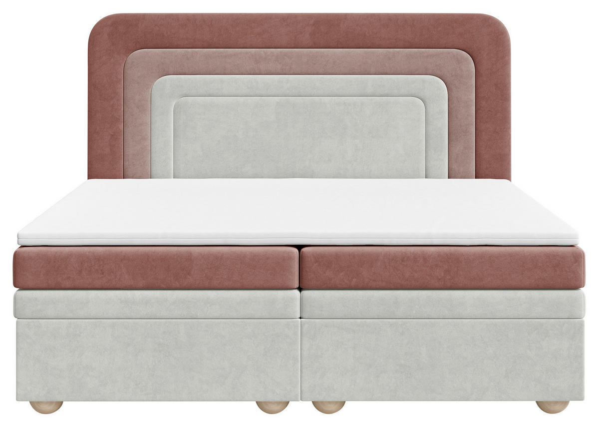 BOXBETT 140/200 cm  in Creme, Rosa, Beere  - Beere/Creme, MODERN, Holz/Kunststoff (140/200cm) - MID.YOU