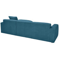 ECKSOFA Hellblau Cord  - Schwarz/Hellblau, Design, Kunststoff/Textil (303/196cm) - Livetastic